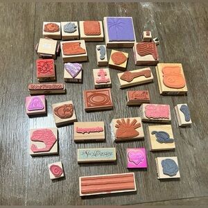 Assorted Rubber Stamps Set Some are brand new some are used